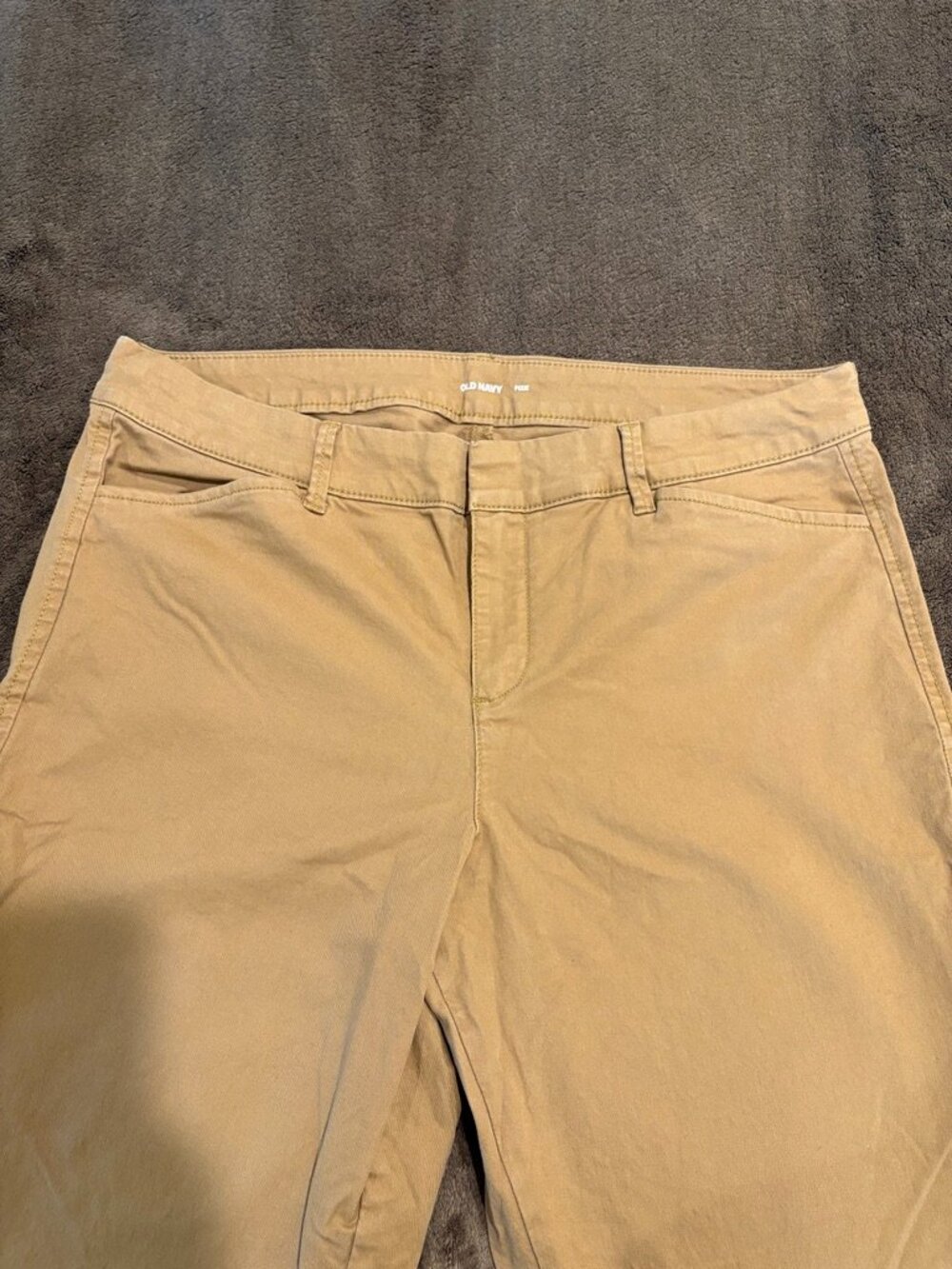 Old Navy The Pixie Chino Pants Camel Khaki Size 12 Mid Rise Straight Leg Trouse